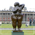 High Workmanship Life Size bronze dancing naked fat lady sculpture